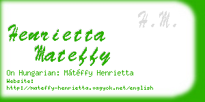 henrietta mateffy business card